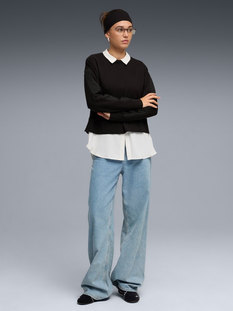 Толстовка женская Puma HER Relaxed Crew TR черная 69188501 изображение 2