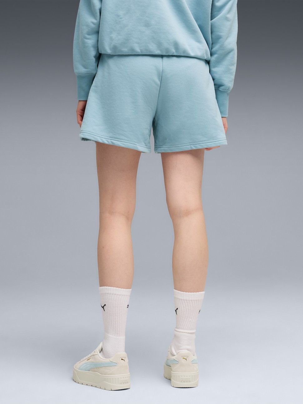 Шорти жіночі Puma HER High-Waist Shorts 5” блакитні 69189247 — фото 3