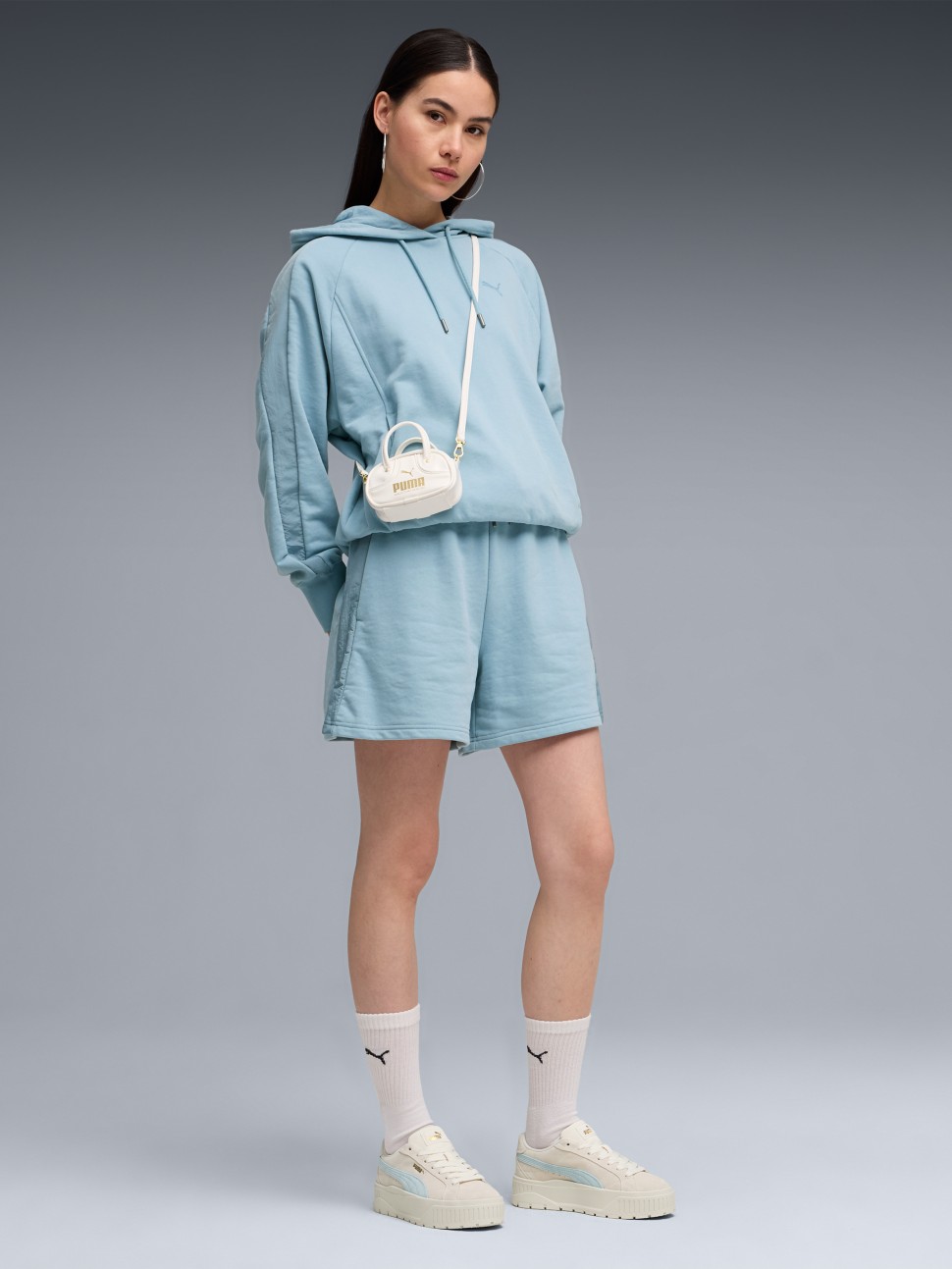 Шорти жіночі Puma HER High-Waist Shorts 5” блакитні 69189247 — фото 4