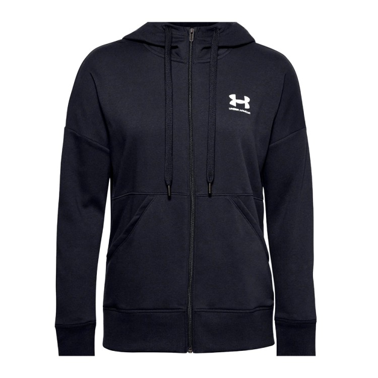 Толстовка женская Under Armour Rival Fleece Fz Hoodie черная 1356400-001 изображение 1