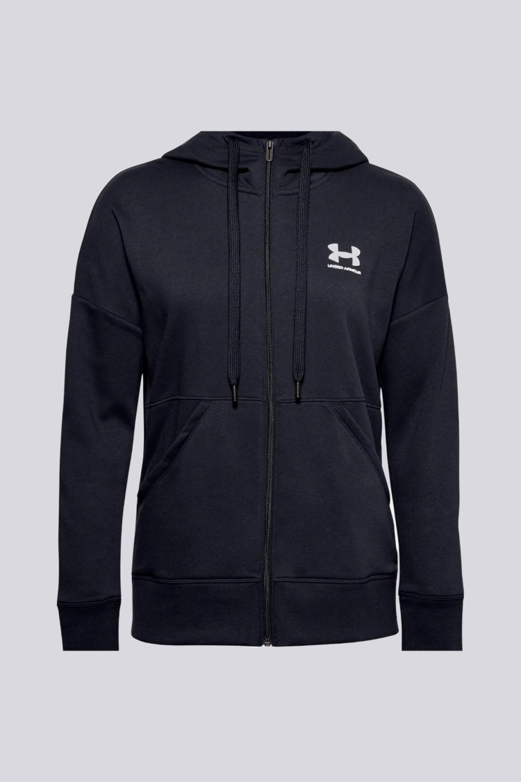Толстовка женская Under Armour Rival Fleece Fz Hoodie черная 1356400-001 изображение 2