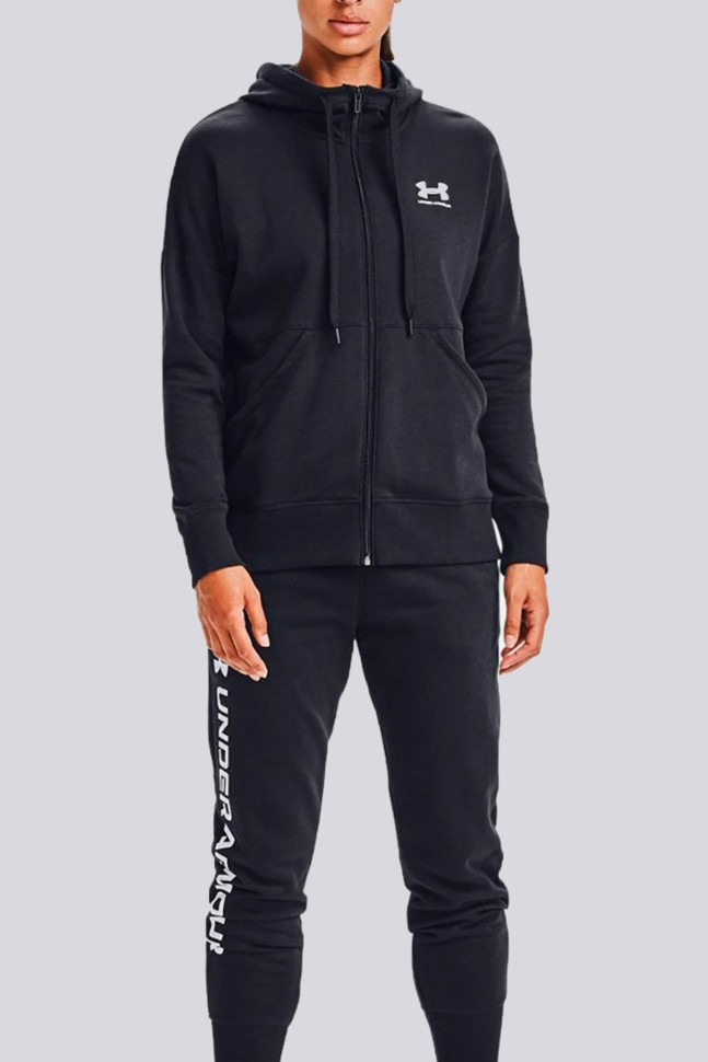 Толстовка женская Under Armour Rival Fleece Fz Hoodie черная 1356400-001 изображение 4