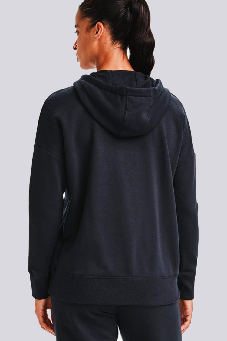 Толстовка женская Under Armour Rival Fleece Fz Hoodie черная 1356400-001 изображение 5