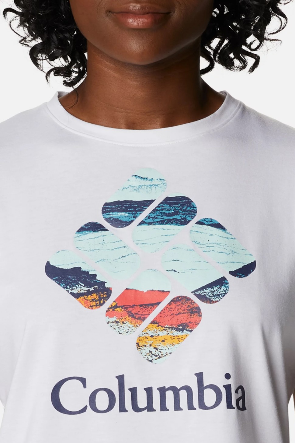 Футболка женская Columbia Sun Trek™ SS Graphic Tee белая 1931751-109 — фото 5