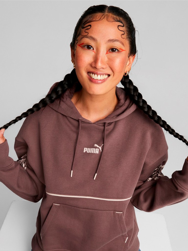 Толстовка женская Puma Puma Power Safari Hoodie бордовая 67175275 изображение 2