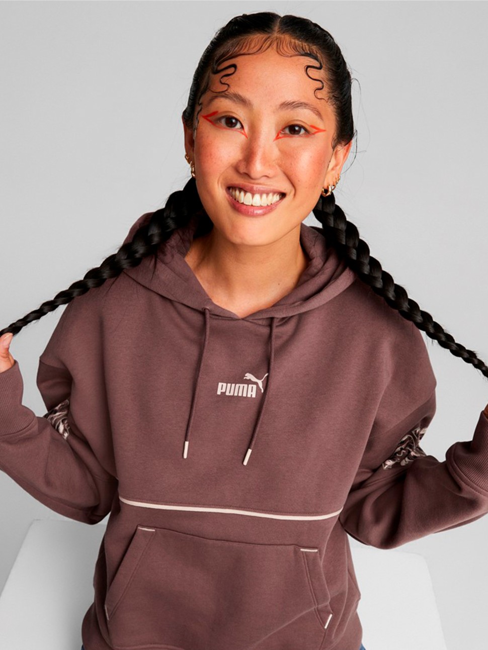 Толстовка жіноча Puma Puma Power Safari Hoodie бордова 67175275 — фото 2
