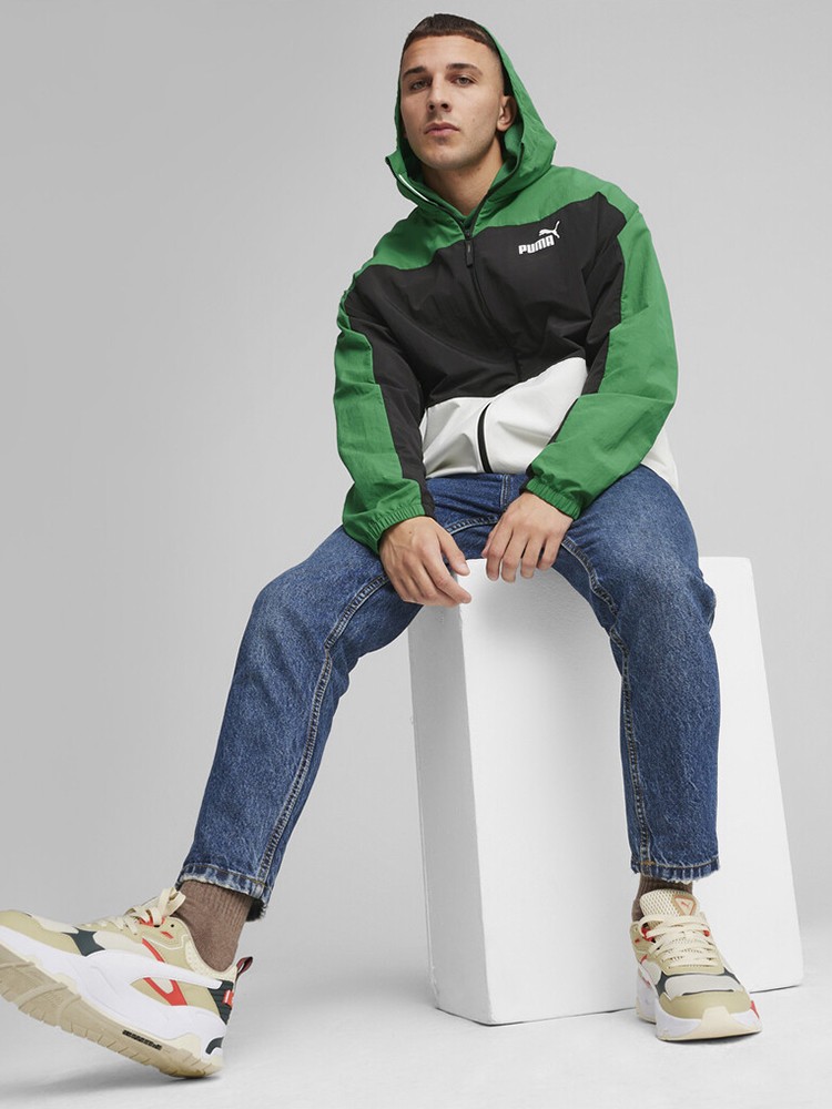 Ветровка мужская Puma Hooded Windbreaker зеленая 67538786 изображение 5