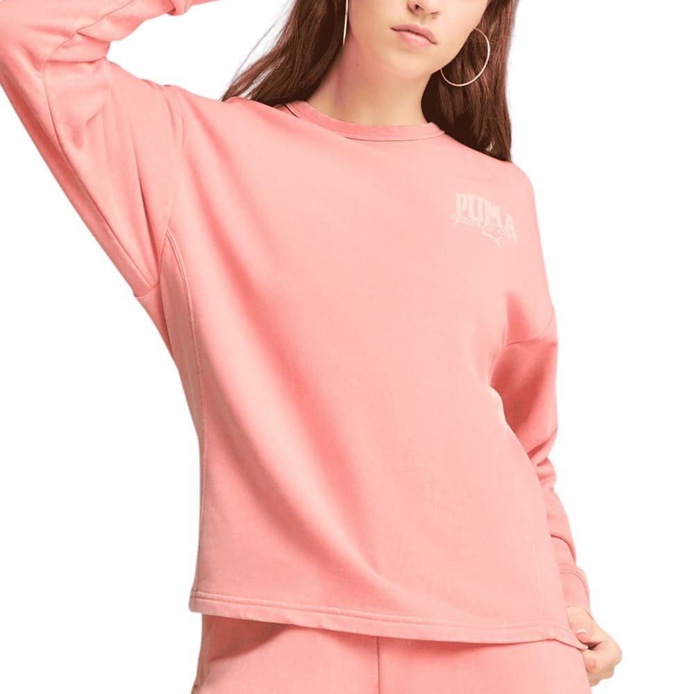 Толстовка жіноча Puma PUMA CLASS Comfort Crew коралова 68503218 изображение 1