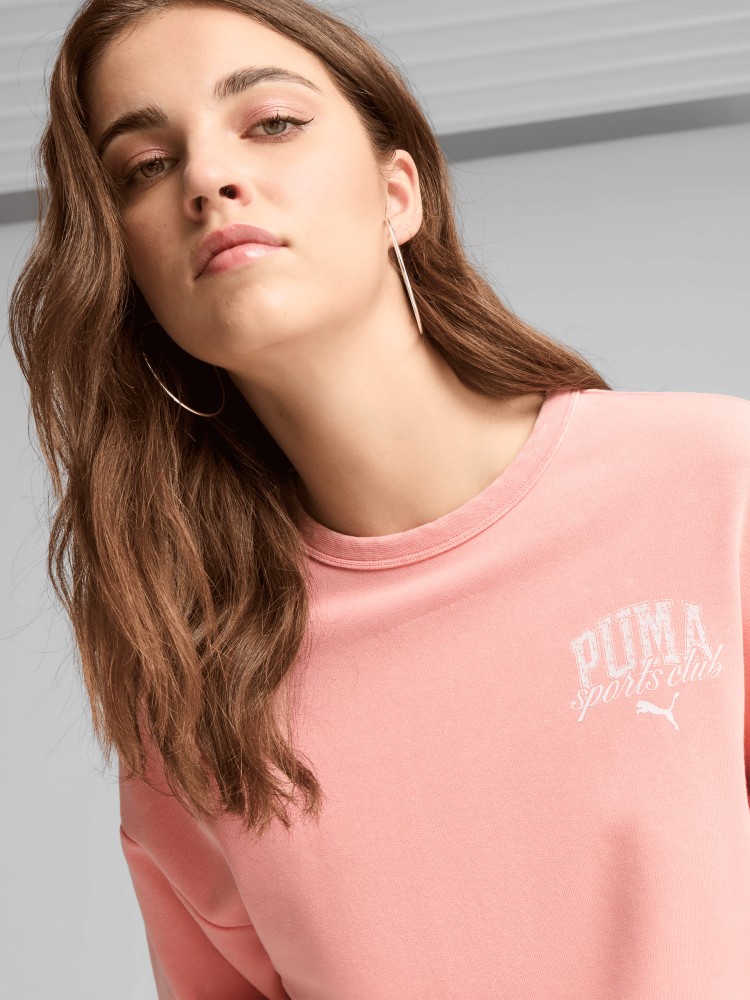Толстовка женская Puma PUMA CLASS Comfort Crew коралловая 68503218 изображение 6