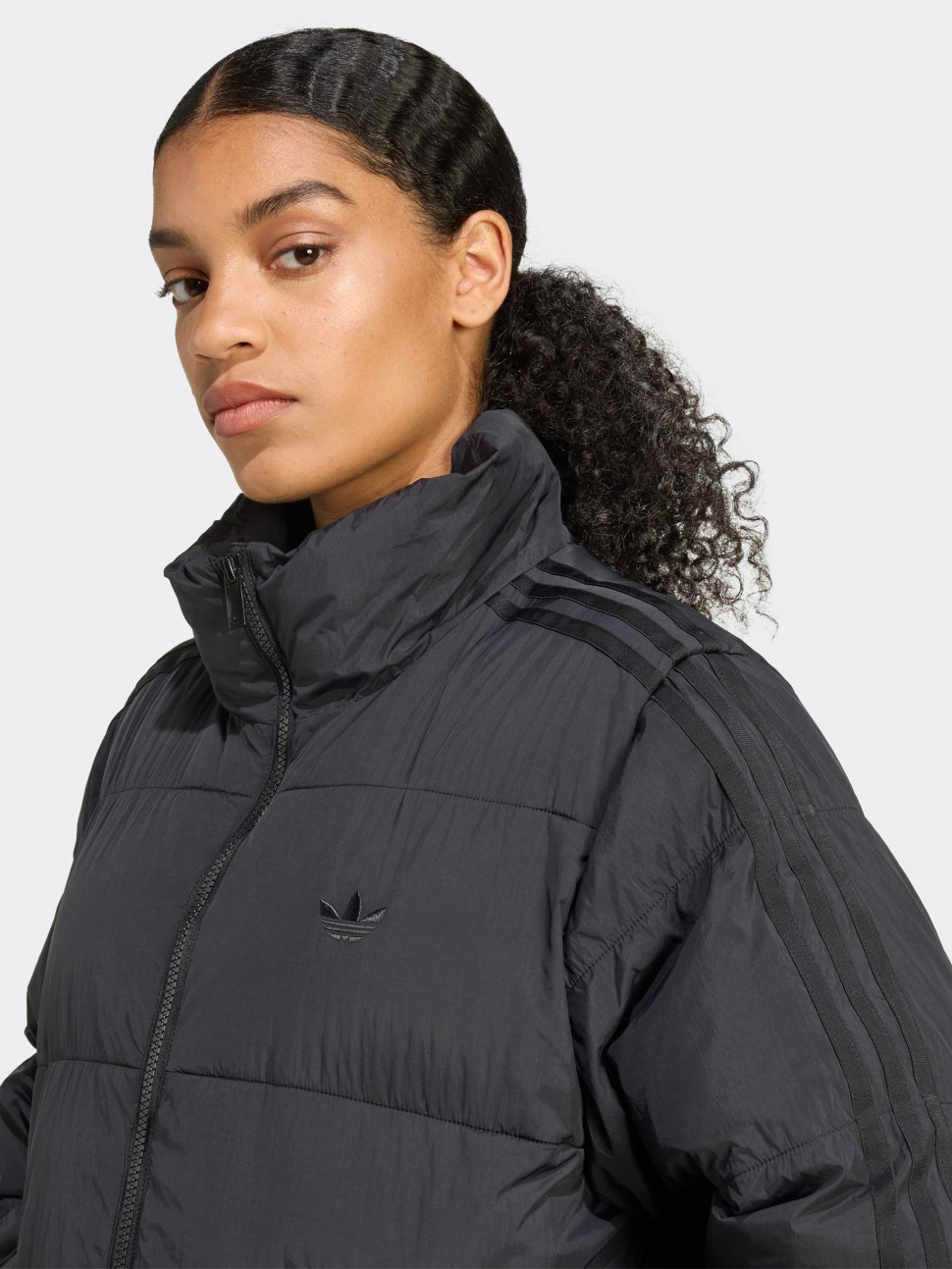 Куртка жіноча Adidas LONG PUFFER чорна JX2957 — фото 5