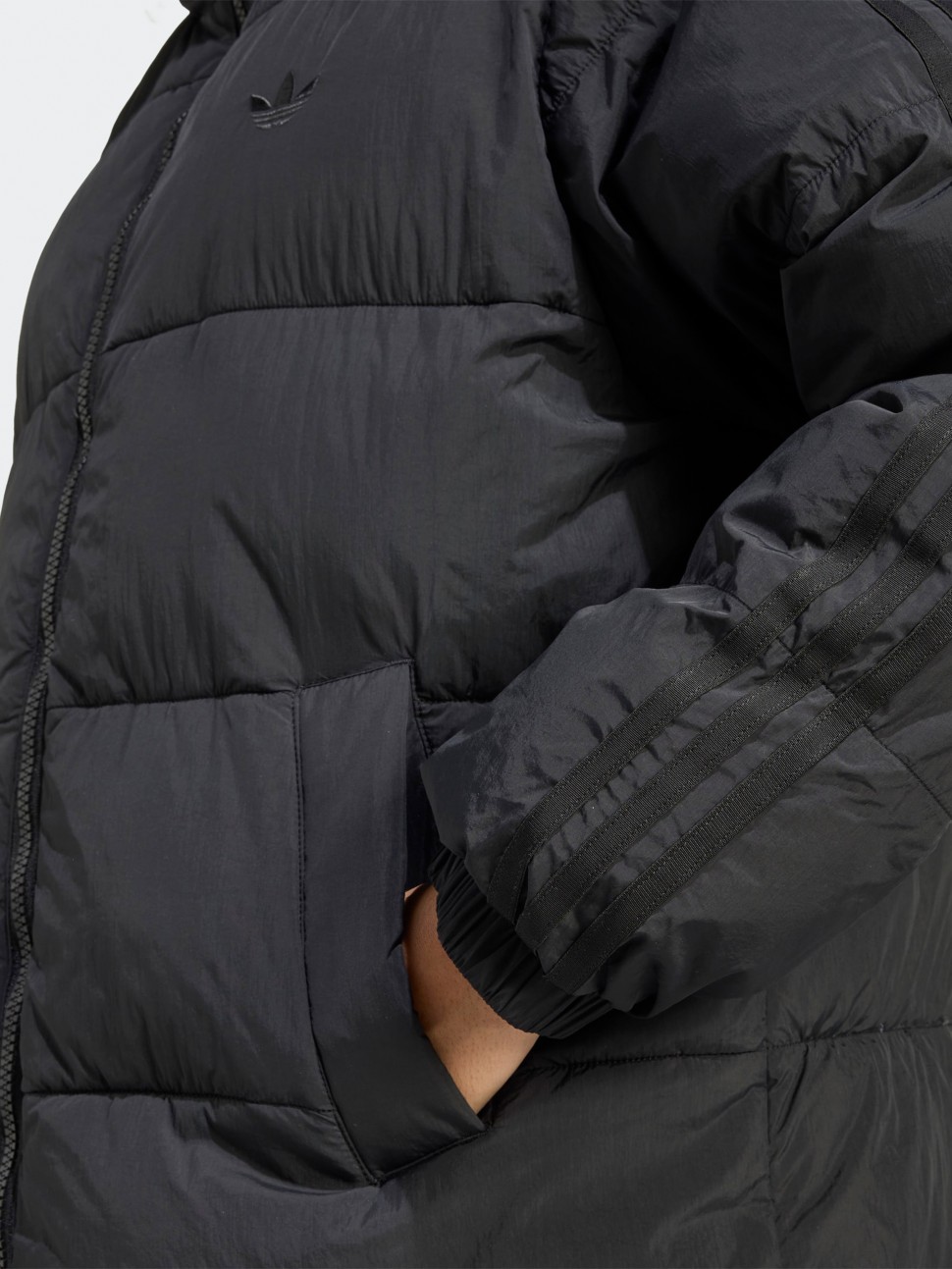 Куртка жіноча Adidas LONG PUFFER чорна JX2957 — фото 6
