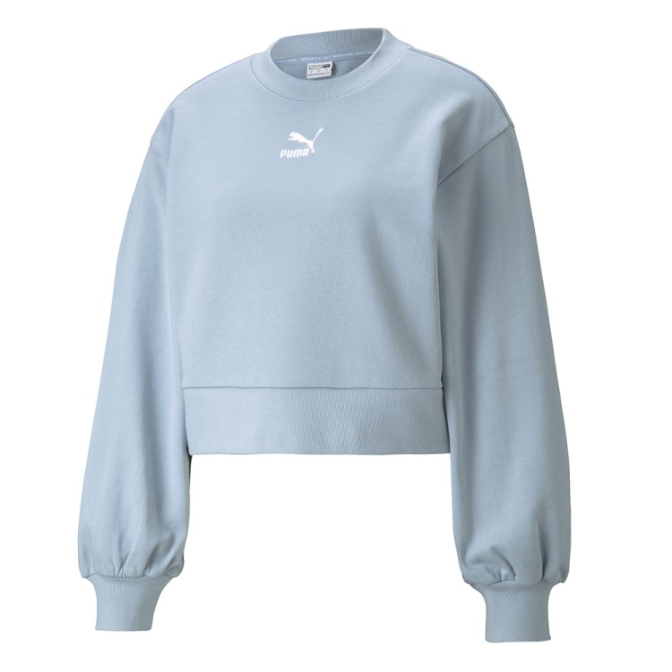 Толстовка женская Puma Classics Puff Sleeve Crew голубая 53161661 изображение 1