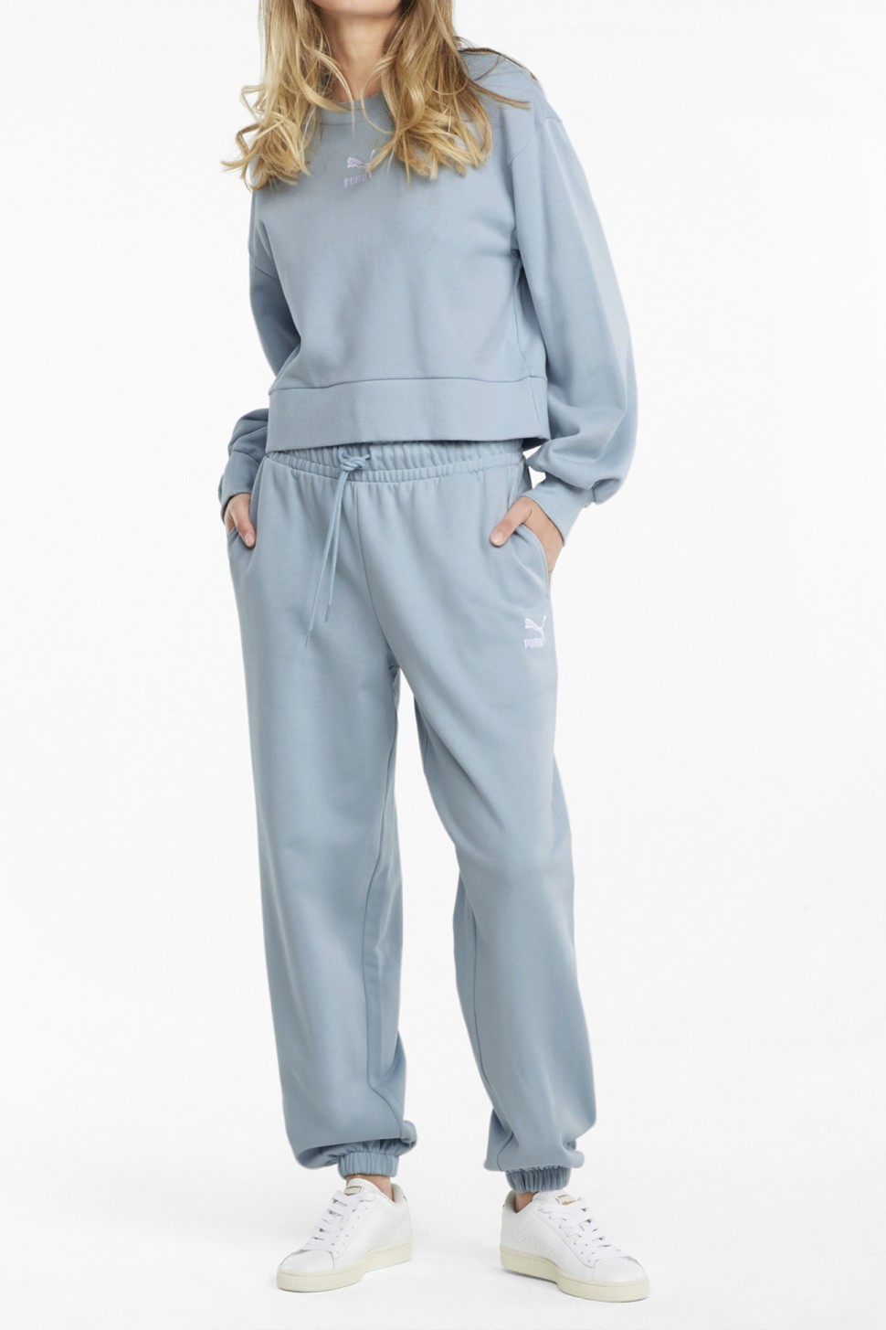 Толстовка жіноча Puma Classics Puff Sleeve Crew блакитні 53161661  — фото 5
