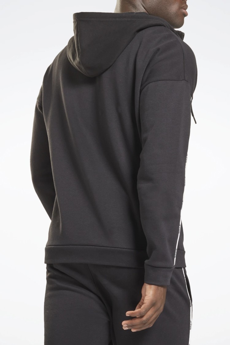 Толстовка чоловіча Reebok Te Piping Fz Hoodie чорна GS9301 изображение 3