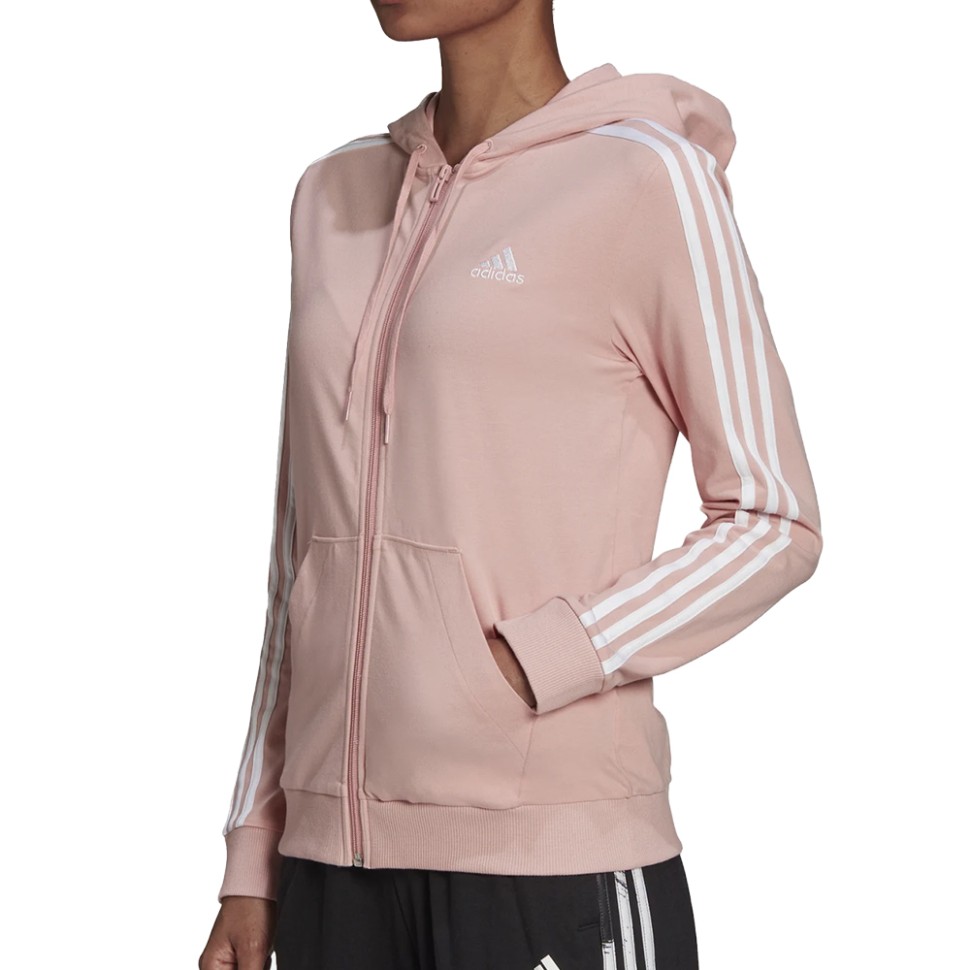 Толстовка жіноча Adidas W 3S Sj Fz Hd рожева HC9251 — фото 1