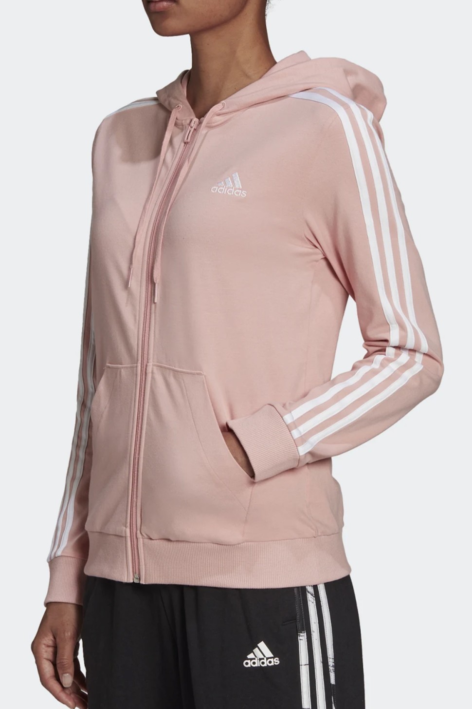 Толстовка жіноча Adidas W 3S Sj Fz Hd рожева HC9251 — фото 2