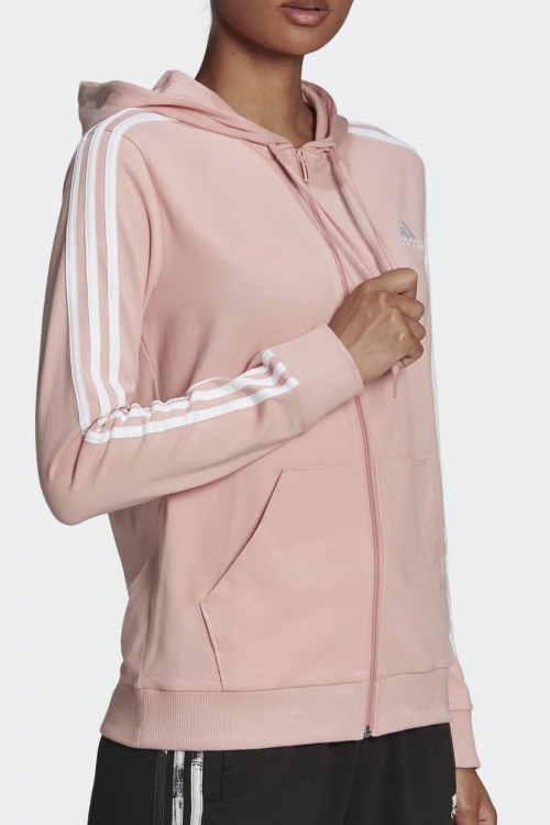 Толстовка жіноча Adidas W 3S Sj Fz Hd рожева HC9251  изображение 3