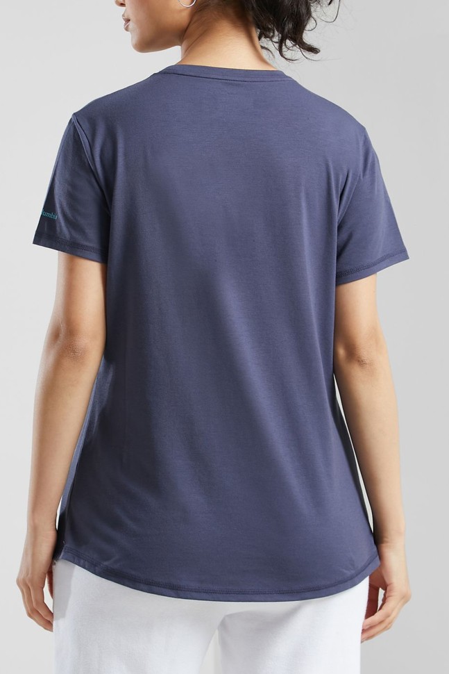 Футболка женская Columbia Sun Trek™ SS Graphic Tee синяя 1931751-469 изображение 3