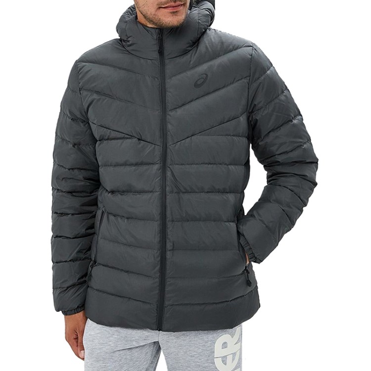 Куртка мужская Asics Down Hooded Jacket серая 2031A398-020 изображение 1