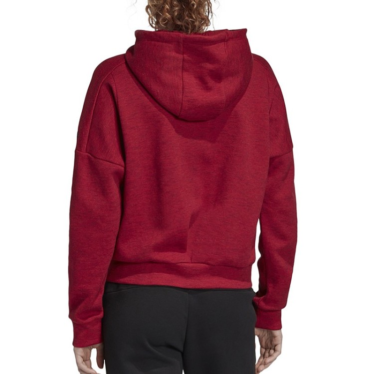 Толстовка женская Adidas ID Melang бордовая FI4086 изображение 2