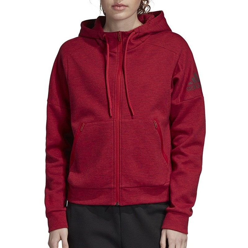 Толстовка женская Adidas ID Melang бордовая FI4086 изображение 3