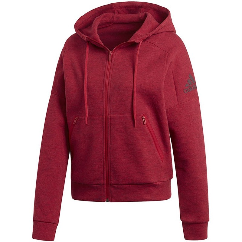Толстовка женская Adidas ID Melang бордовая FI4086 изображение 1