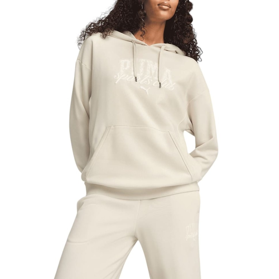 Толстовка женская Puma PUMA CLASS Relaxed Hoodie бежевая 68503487 изображение 1