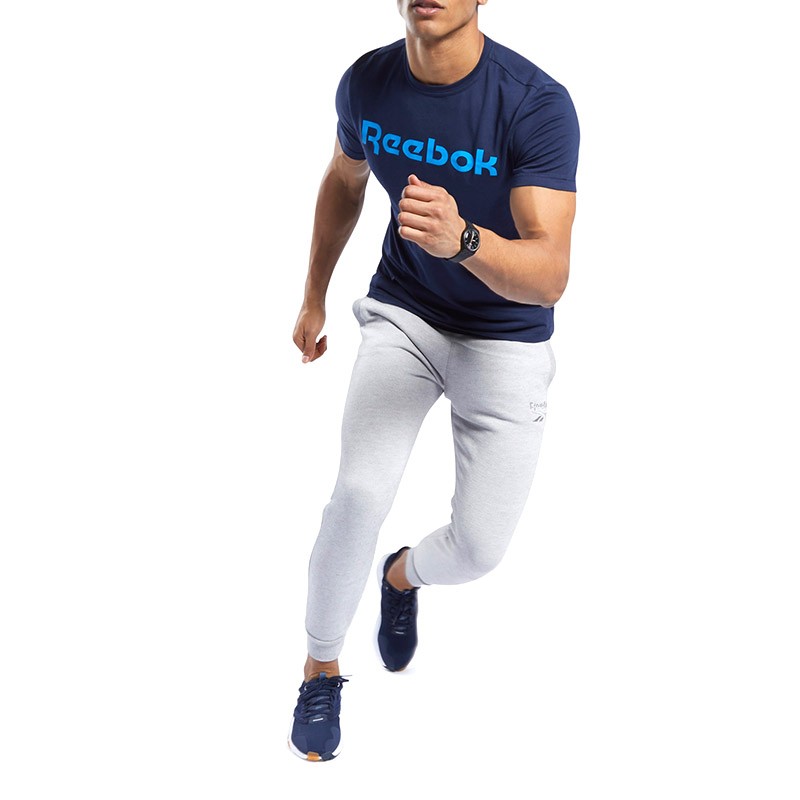 Футболка мужская Reebok Graphic Series Linear Logo синяя FU3101 изображение 4