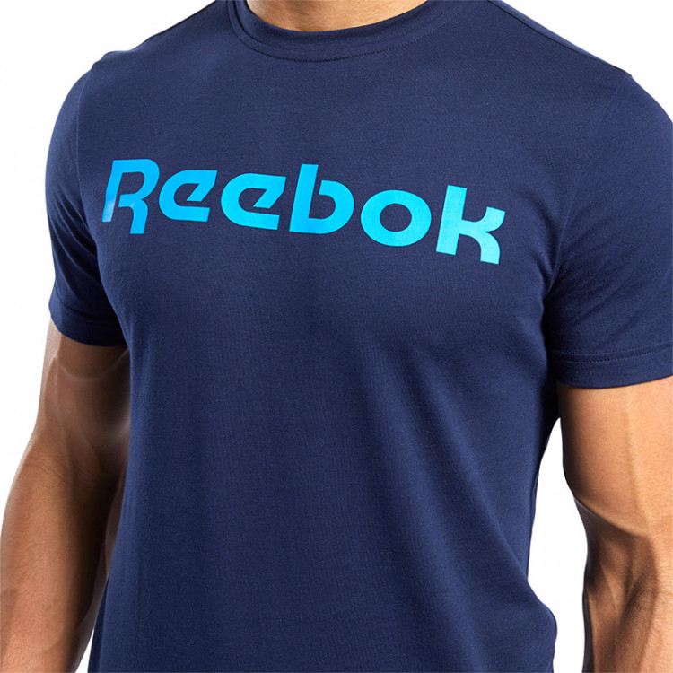 Футболка мужская Reebok Graphic Series Linear Logo синяя FU3101 изображение 5