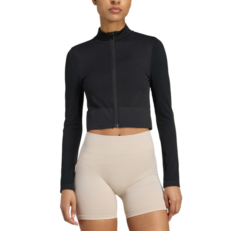 Футболка женская Adidas WE KNIT JKT черная JX3900