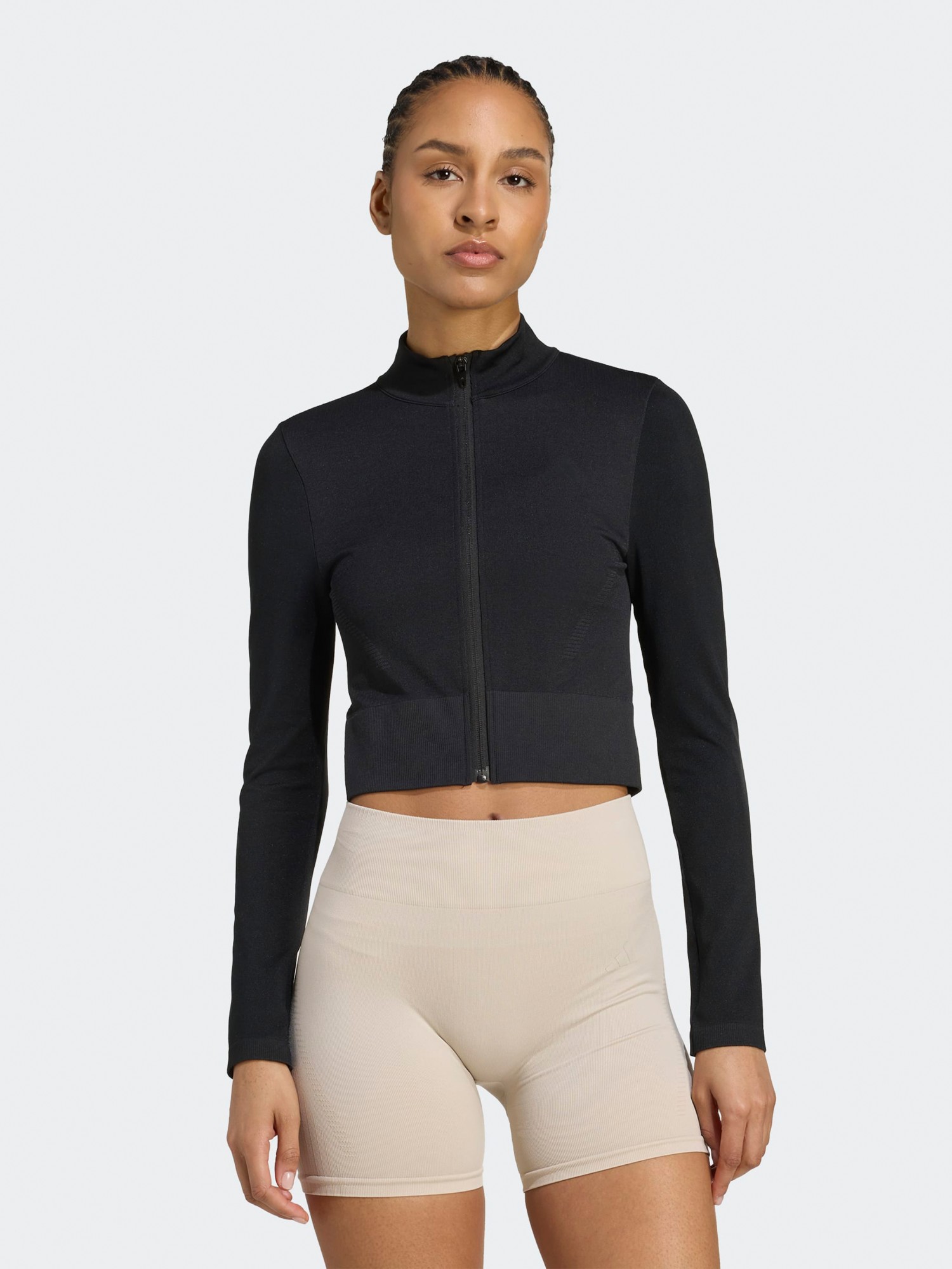 Футболка женская Adidas WE KNIT JKT черная JX3900 изображение 2