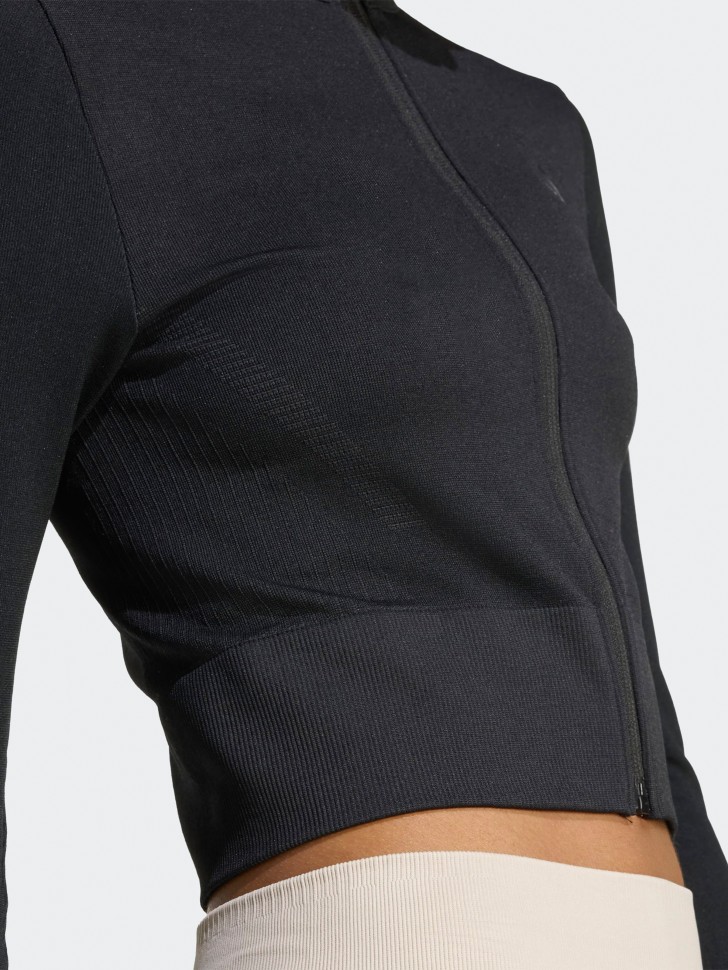 Футболка женская Adidas WE KNIT JKT черная JX3900 изображение 6