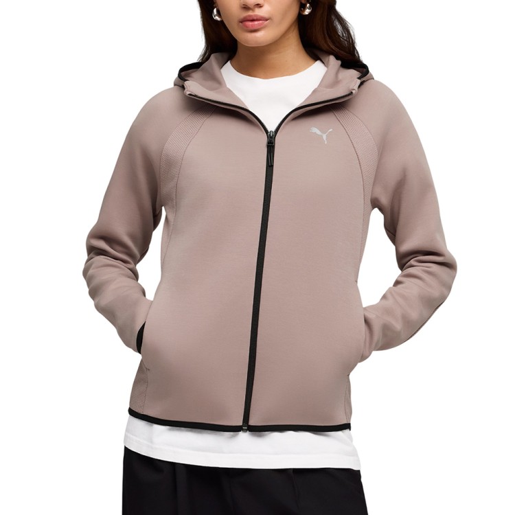 Толстовка женская Puma EVOSTRIPE Full-Zip Hoodie DK мокко 69189888