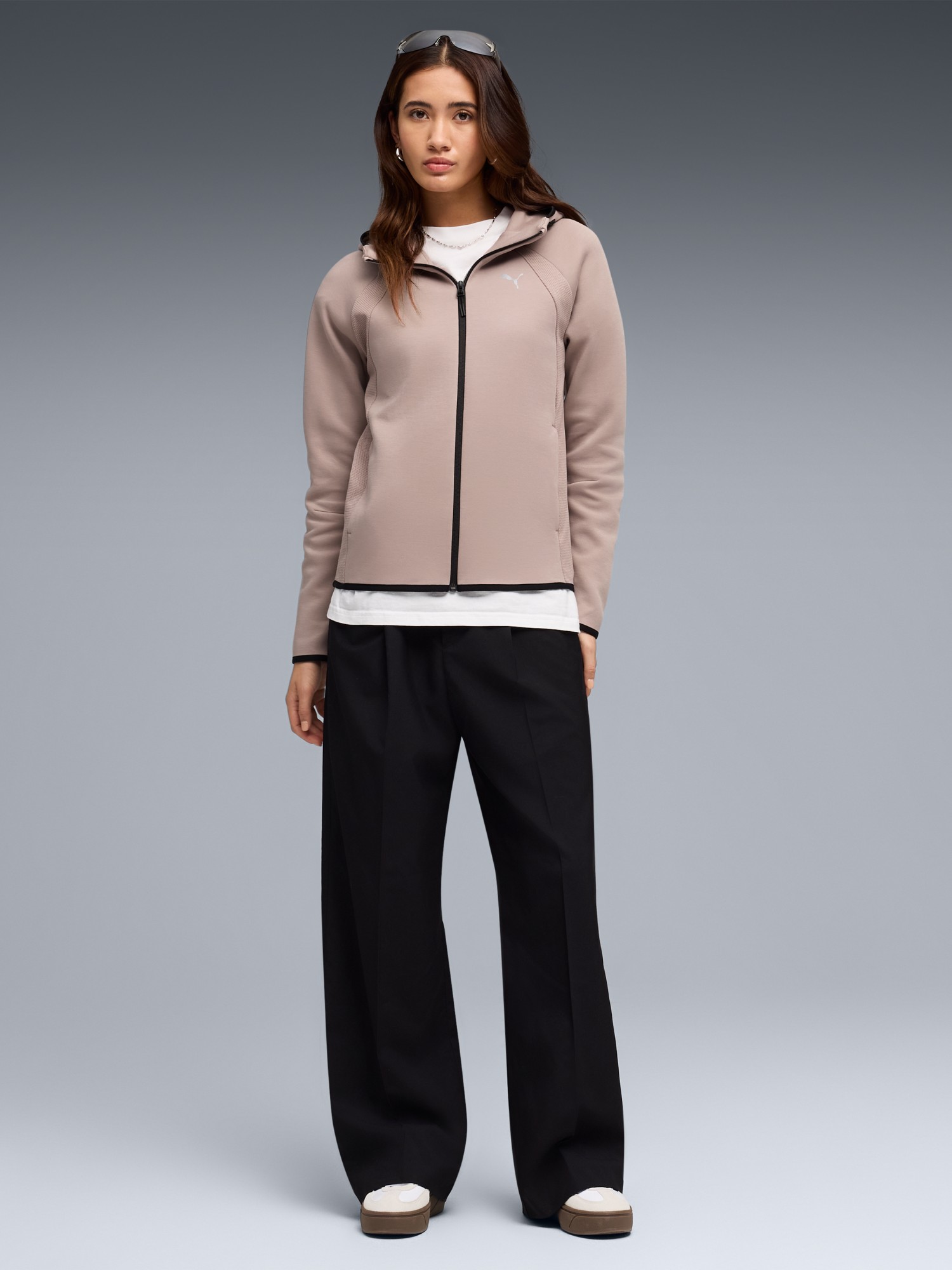 Толстовка женская Puma EVOSTRIPE Full-Zip Hoodie DK мокко 69189888 изображение 4