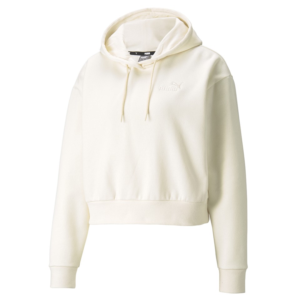 Толстовка женская Puma Ess+ Embroidered Crop Hoodie молочная 58790299