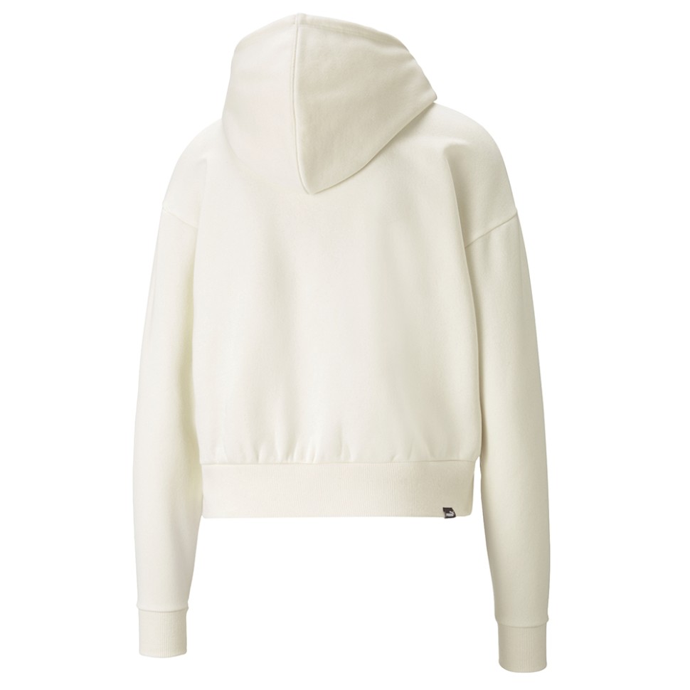 Толстовка женская Puma Ess+ Embroidered Crop Hoodie молочная 58790299 — фото 2