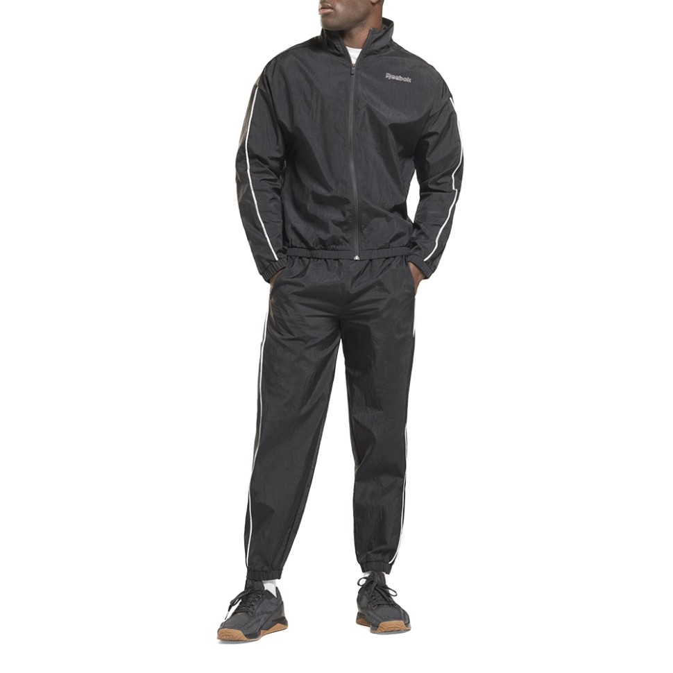 Костюм чоловічий Reebok Te Piping Tracksuit чорний GS9309 — фото 1
