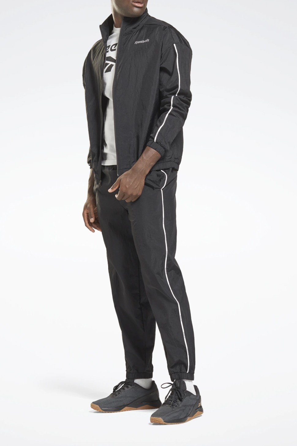 Костюм чоловічий Reebok Te Piping Tracksuit чорний GS9309 — фото 2