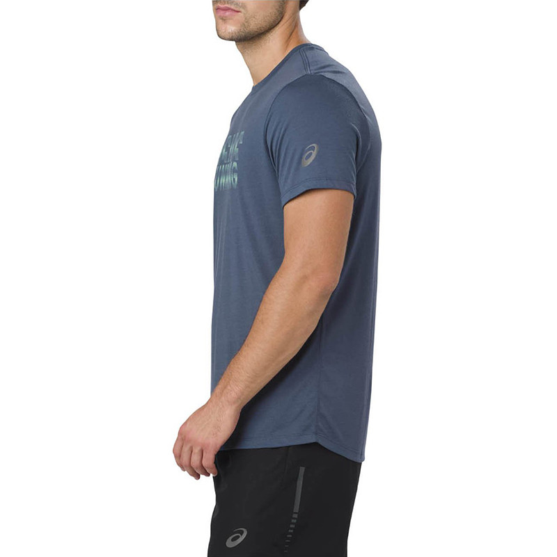 Футболка мужская Asics Graphic Ss Top синяя 141265-0793 изображение 2