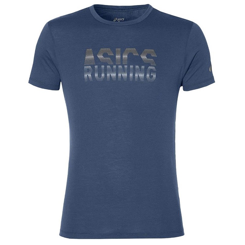 Футболка мужская Asics Graphic Ss Top синяя 141265-0793 изображение 1