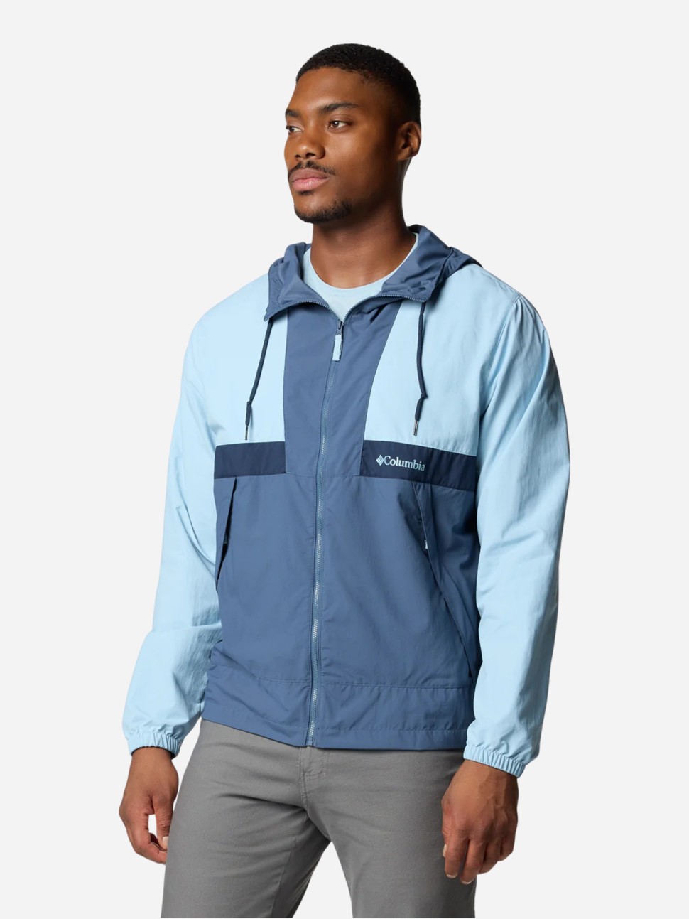 Вiтрiвка чоловiча Columbia  Spire Valley™ Hooded Windbreaker блакитна 2117051-431 — фото 4