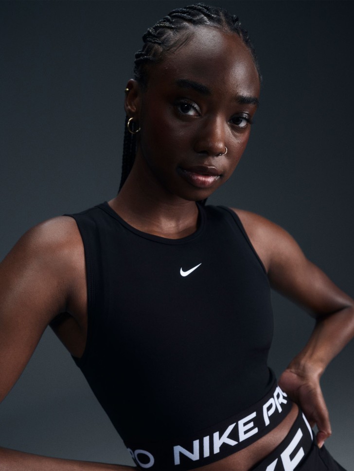 Майка женская Nike NIKE PRO DF 365 CROP TANK черная FZ3615-010 изображение 4