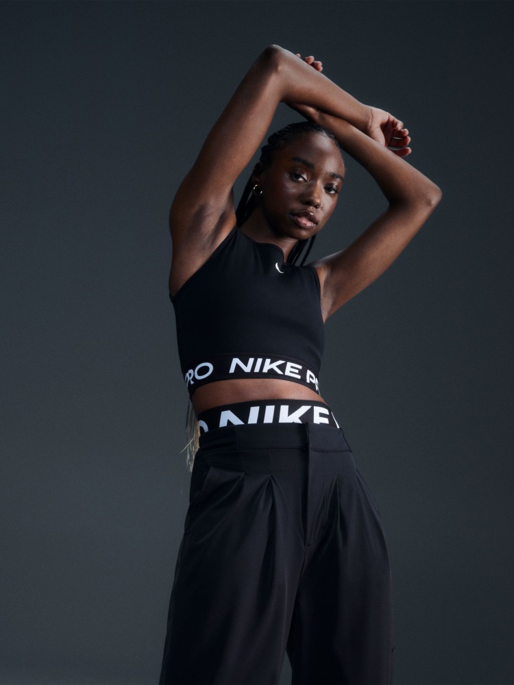 Майка женская Nike NIKE PRO DF 365 CROP TANK черная FZ3615-010 изображение 5
