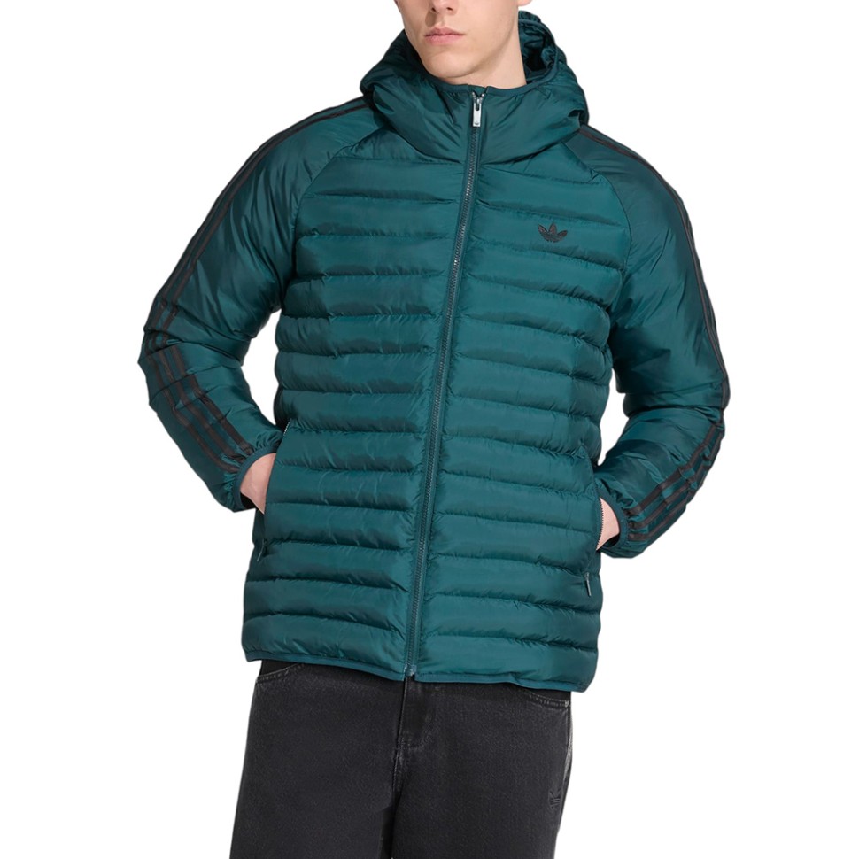 Куртка мужская Adidas PAD HOODED JKT зеленая JX4116 — Sport City Куртка мужская Adidas PAD HOODED JKT зеленая JX4116