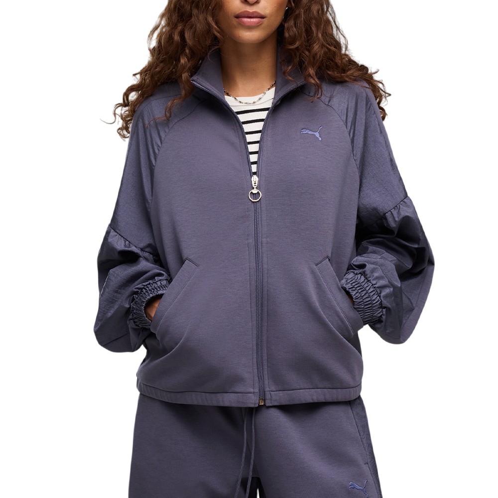 Толстовка жіноча Puma HER Full-Zip Relaxed DK Jacket темно-синя 69402335