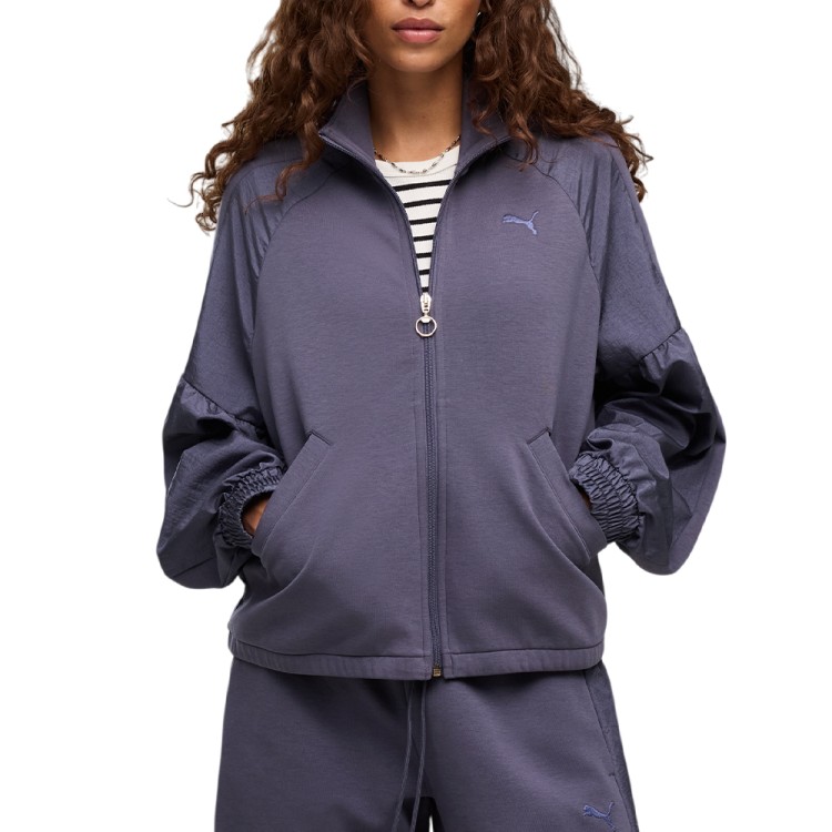 Толстовка женская Puma HER Full-Zip Relaxed DK Jacket темно-синяя 69402335