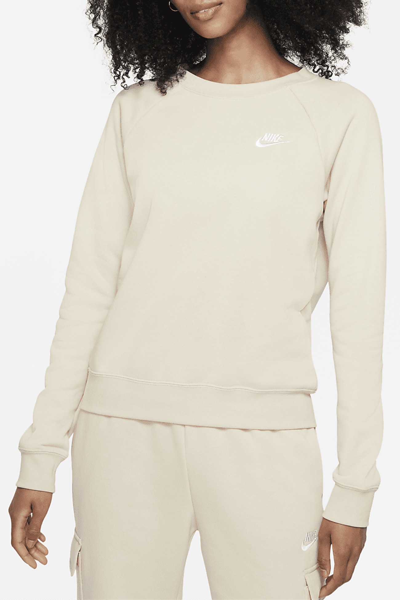 Толстовка женская Nike Sportswear Essential Women's Fleece Crew бежевая BV4110-206 изображение 2