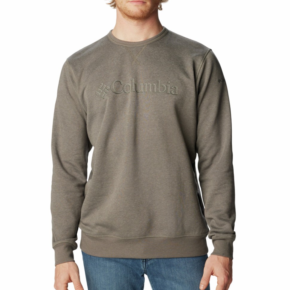 Джемпер чоловічий Columbia Logo Fleece Crew сірий 1884931-028 изображение 1