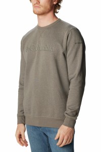 Джемпер чоловічий Columbia Logo Fleece Crew сірий 1884931-028 изображение 2