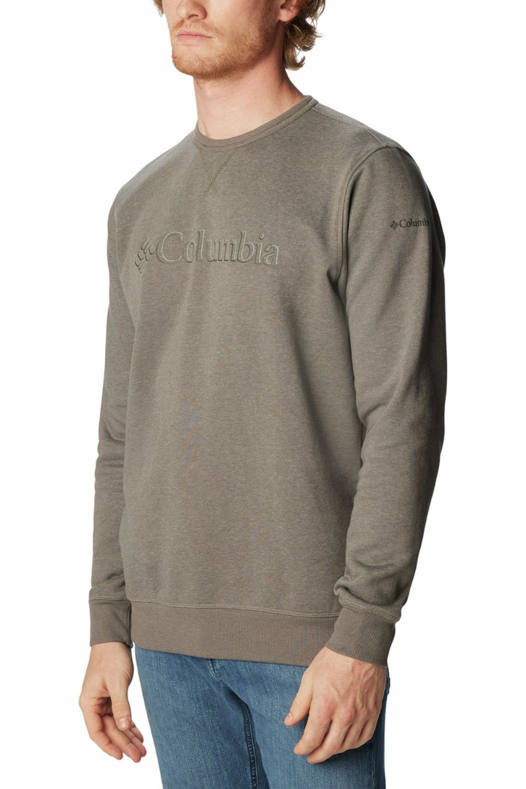 Джемпер чоловічий Columbia Logo Fleece Crew сірий 1884931-028 изображение 2